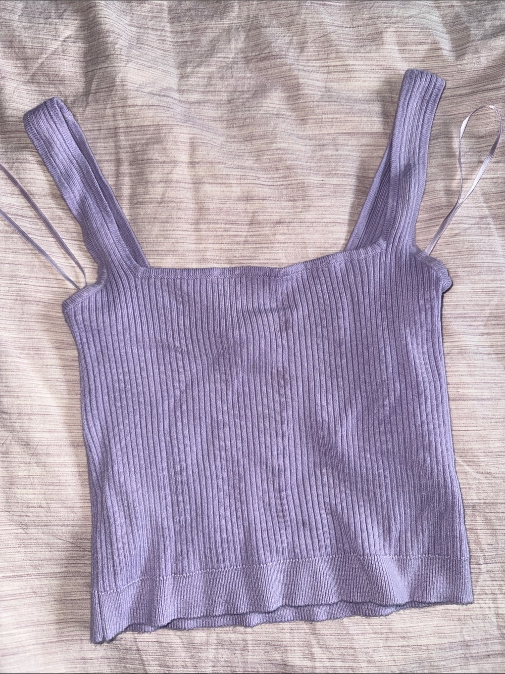 Garage Ribbed Square-Neck Tank Top in Lavender